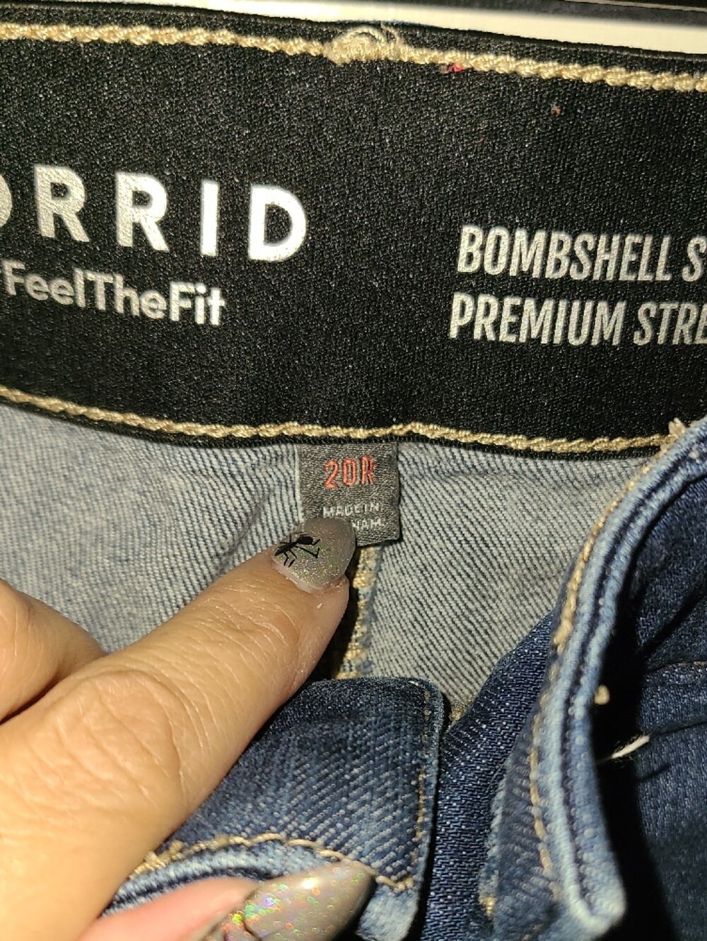 torrid Dark Blue Straight Leg Distressed Jeans - Picture 3 of 4